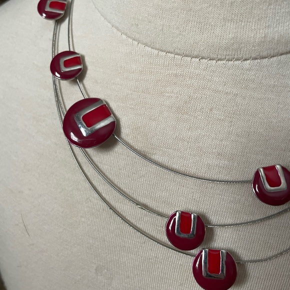Pink and red necklace - Picture 3 of 4